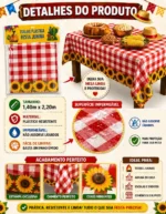 Toalha Mesa Plástica Festa Junina Arraia Decoração Premium - Imagem 5