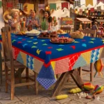 Toalha Mesa Retangular 6 Lug Festa Junina Retalhos 2,2x1,4m - Imagem 4