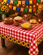 Toalha Mesa Plástica Festa Junina Arraia Decoração Premium