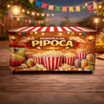 Capa De Mesa Festa Junina Veste Fácil Tecido Arraiá 140x70cm - Imagem 3