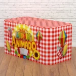 Capa Toalha De Mesa Festa Junina Decoração Arraiá Xadrez Tecido Sublimado Veste Fácil - Imagem 8